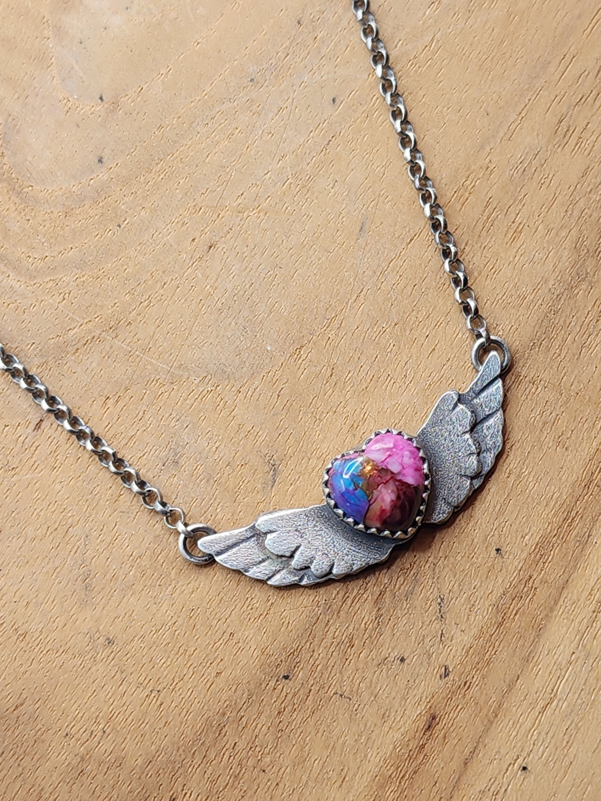 Matrix Heart Wing Necklace